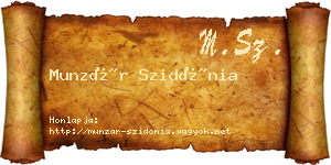 Munzár Szidónia névjegykártya